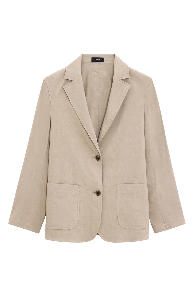 Theory Relaxed Fit Linen Blend Blazer, Alternate, color, Soft Taupe
