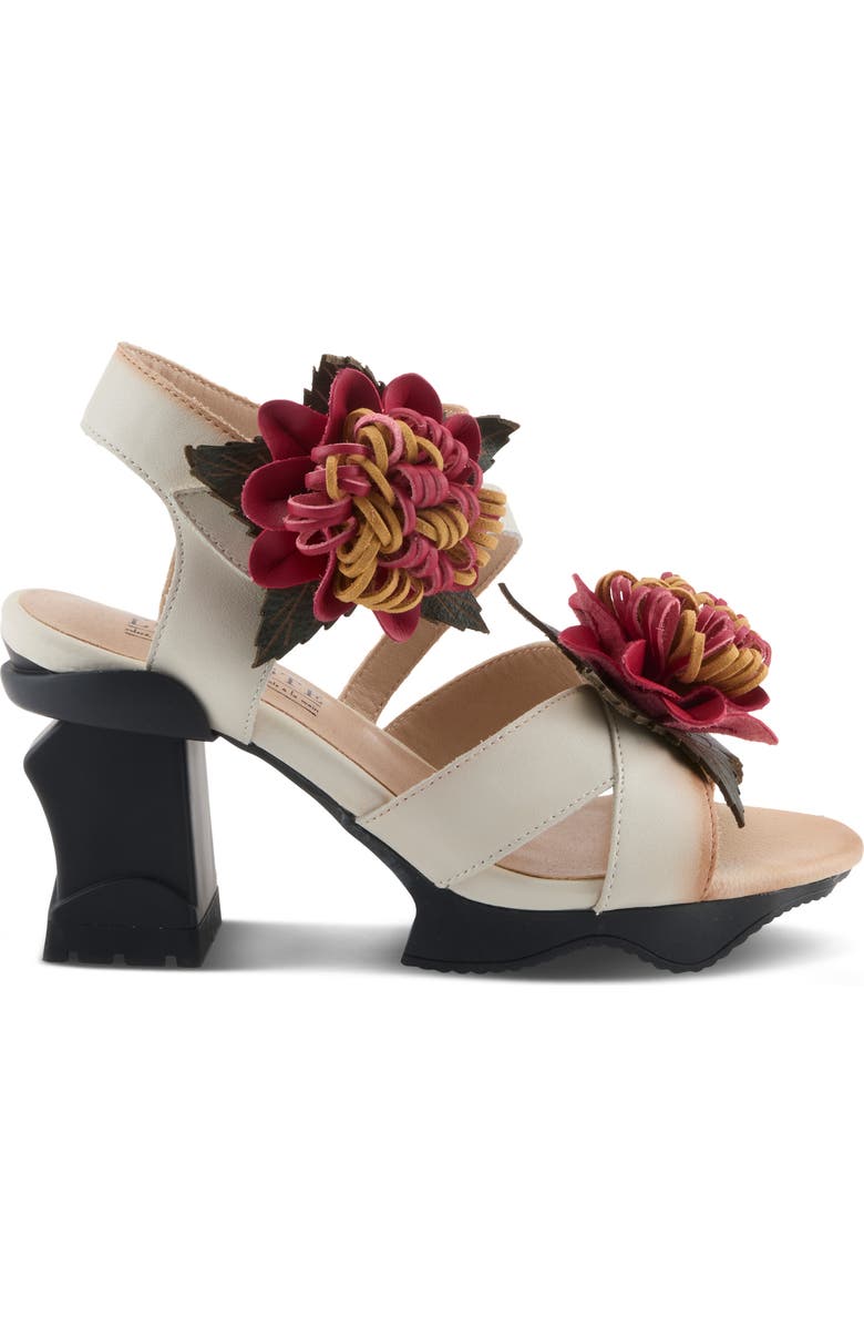 L'Artiste by Spring Step Hooked Ankle Strap Sandal, Alternate, color, Beige Multi