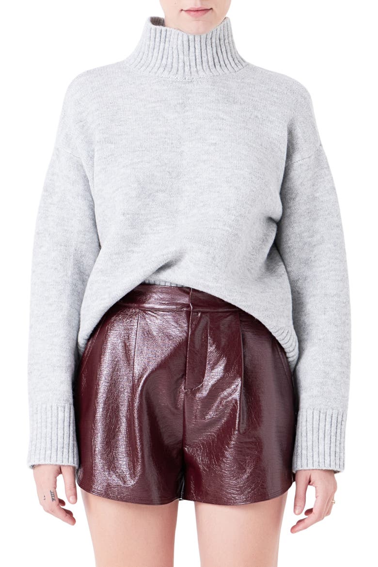 Turtleneck Sweater, Main, color, GREY
