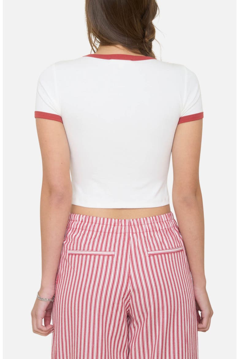 Graphic Crop Ringer T-Shirt, Alternate, color, IVORY