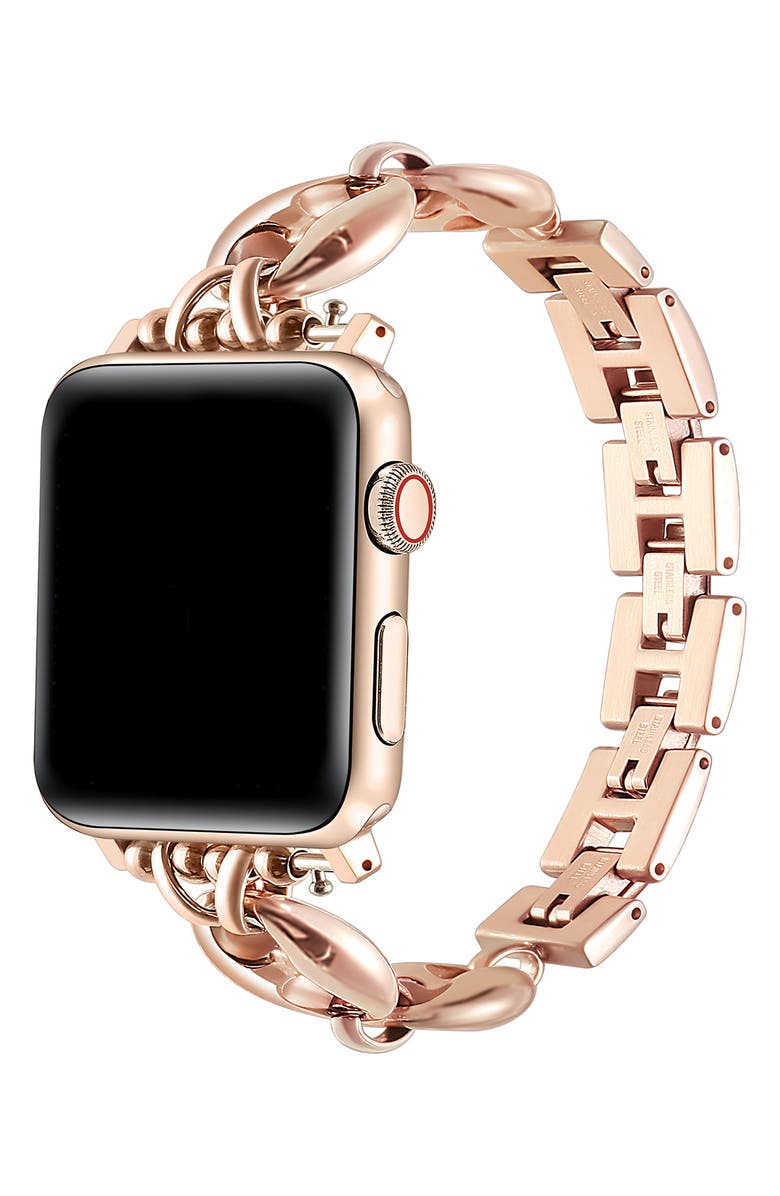 The Posh Tech Poppy Apple Watch<sup>®</sup> Bracelet Watchband, Alternate, color, Gold
