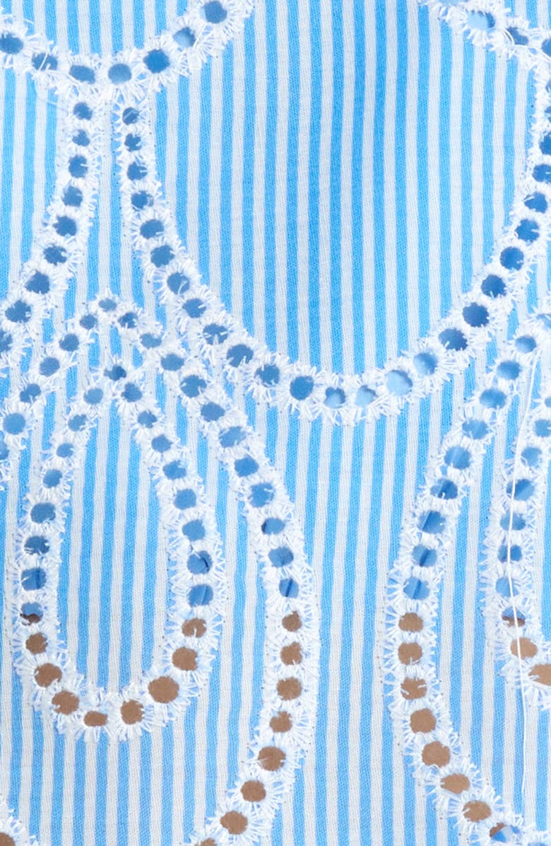 SUGARLIPS Geyser Stripe Eyelet Crop Tank, Alternate, color, White-Blue