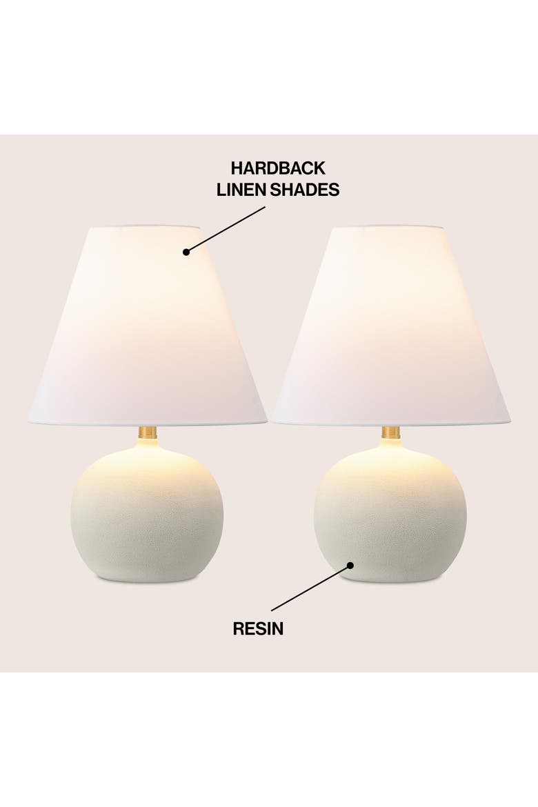 Asher 18.25" Minimalist Scandinavian Resin/Iron Gourd LED Table Lamp, Alternate, color, Matte Cream