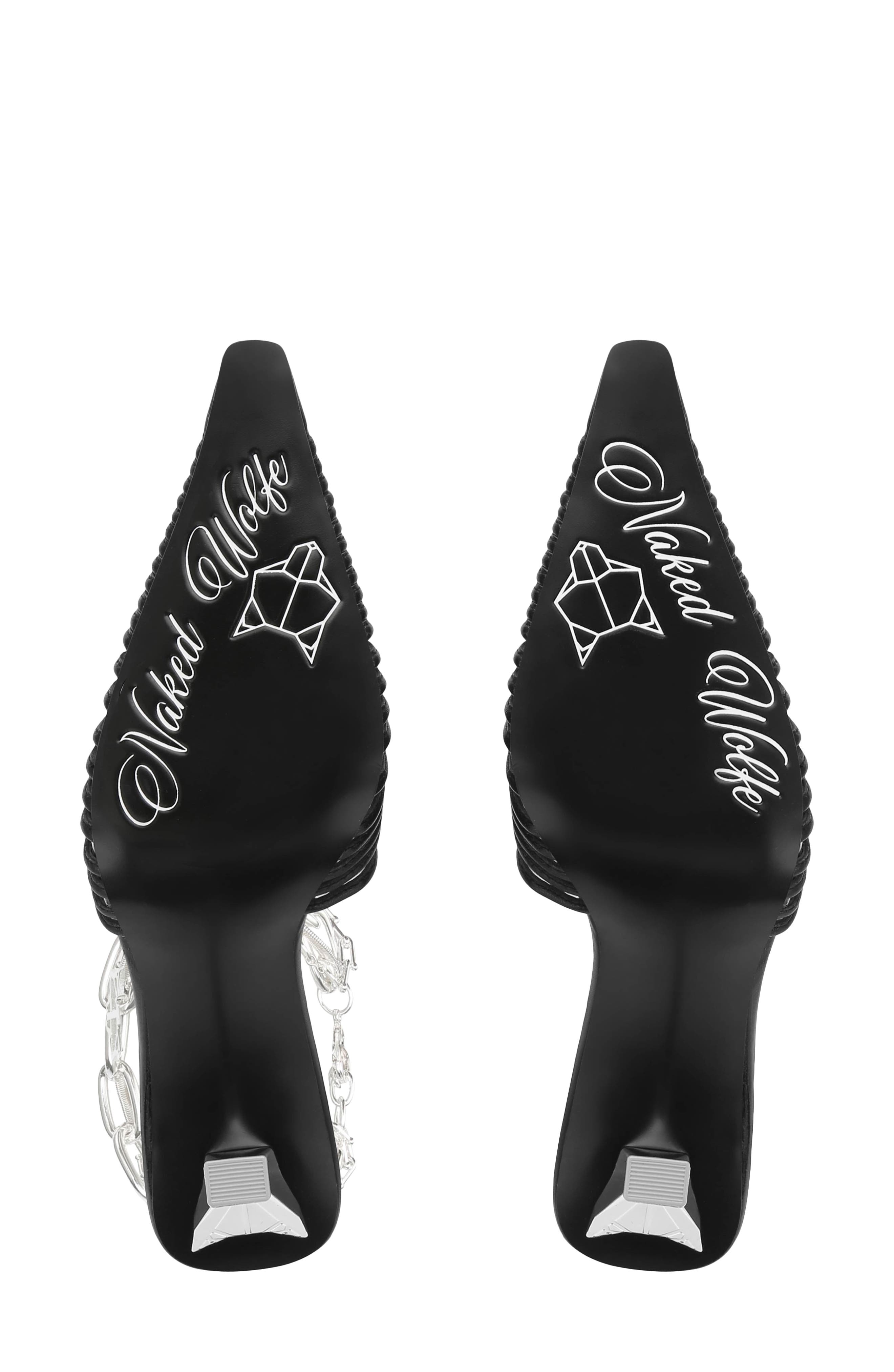 Naked Wolfe Chromed Pointed Toe Mule, Alternate, color, 