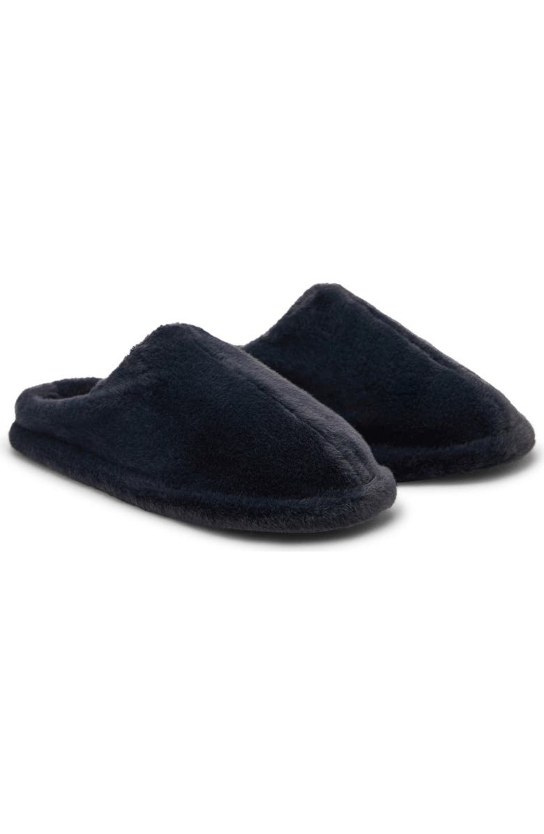 MANGO Faux Fur Slipper, Main, color, Night Blue