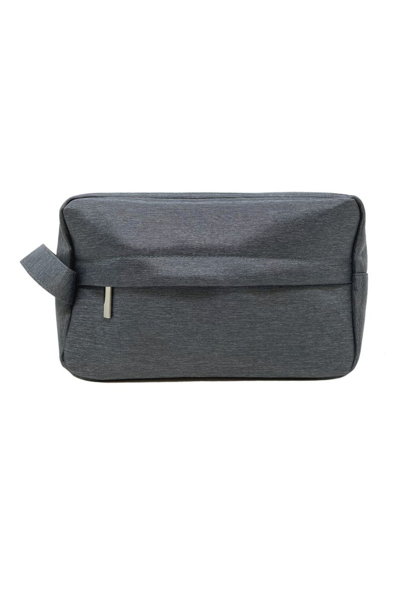 Grey Toiletry Bag with Rectangle Zipper Head, Main, color, Grey