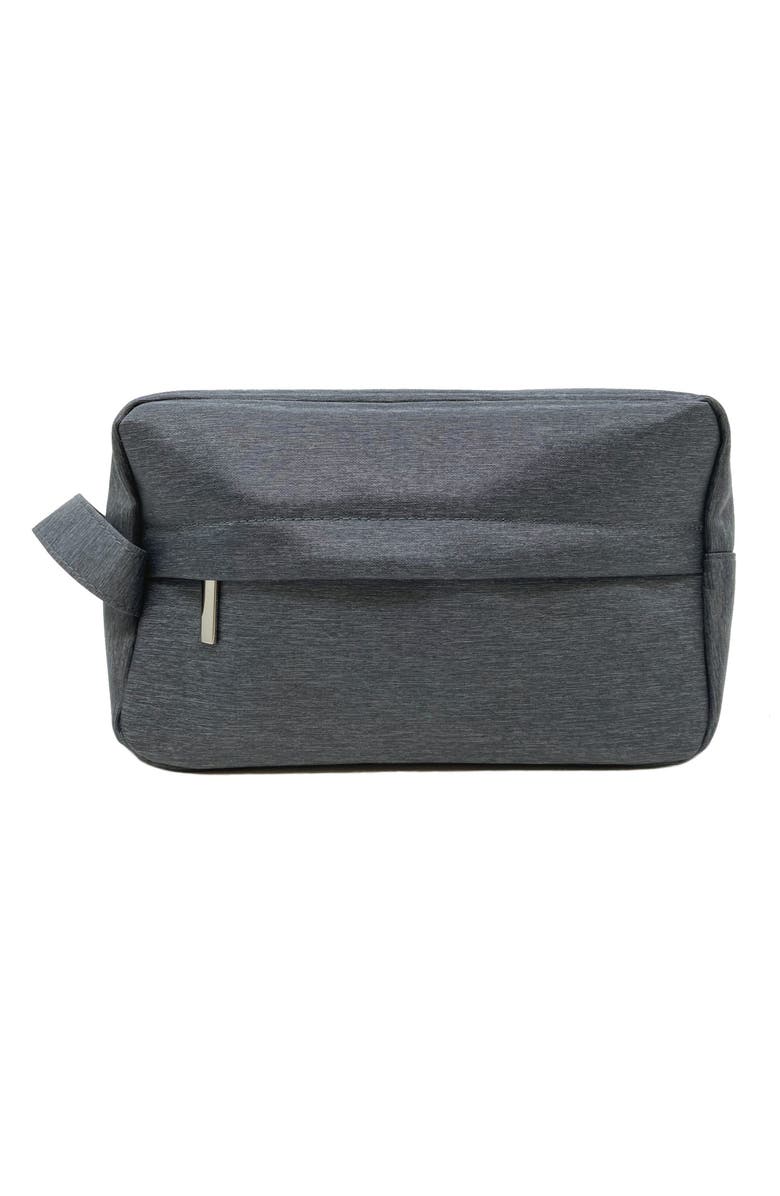 Youzey Grey Toiletry Bag with Rectangle Zipper Head, Main, color, Grey