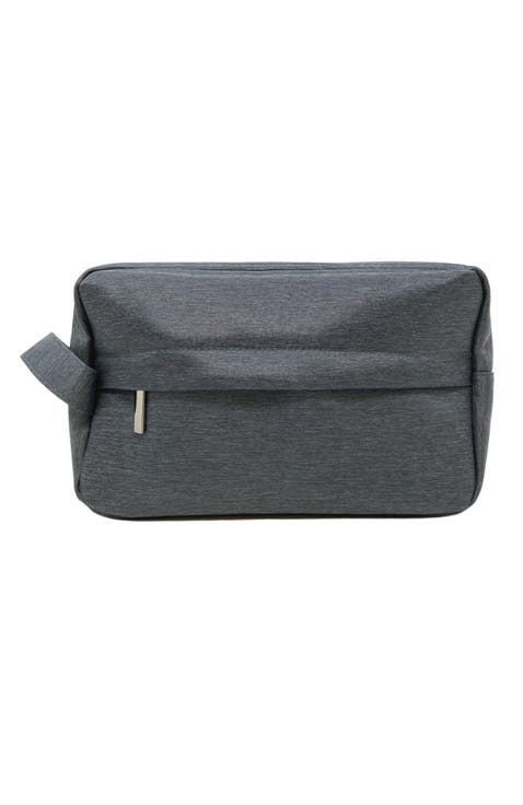 Grey Toiletry Bag with Rectangle Zipper Head