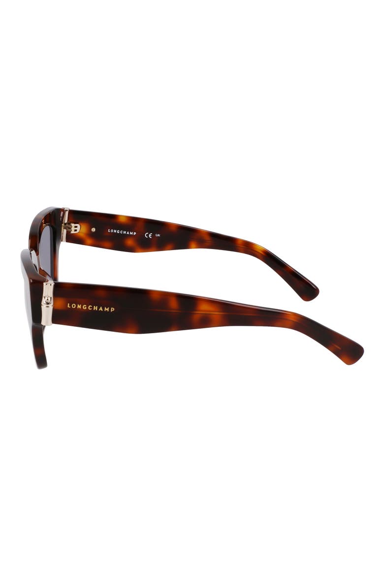 53mm Gradient Modified Rectangular Sunglasses, Alternate, color, HAVANA