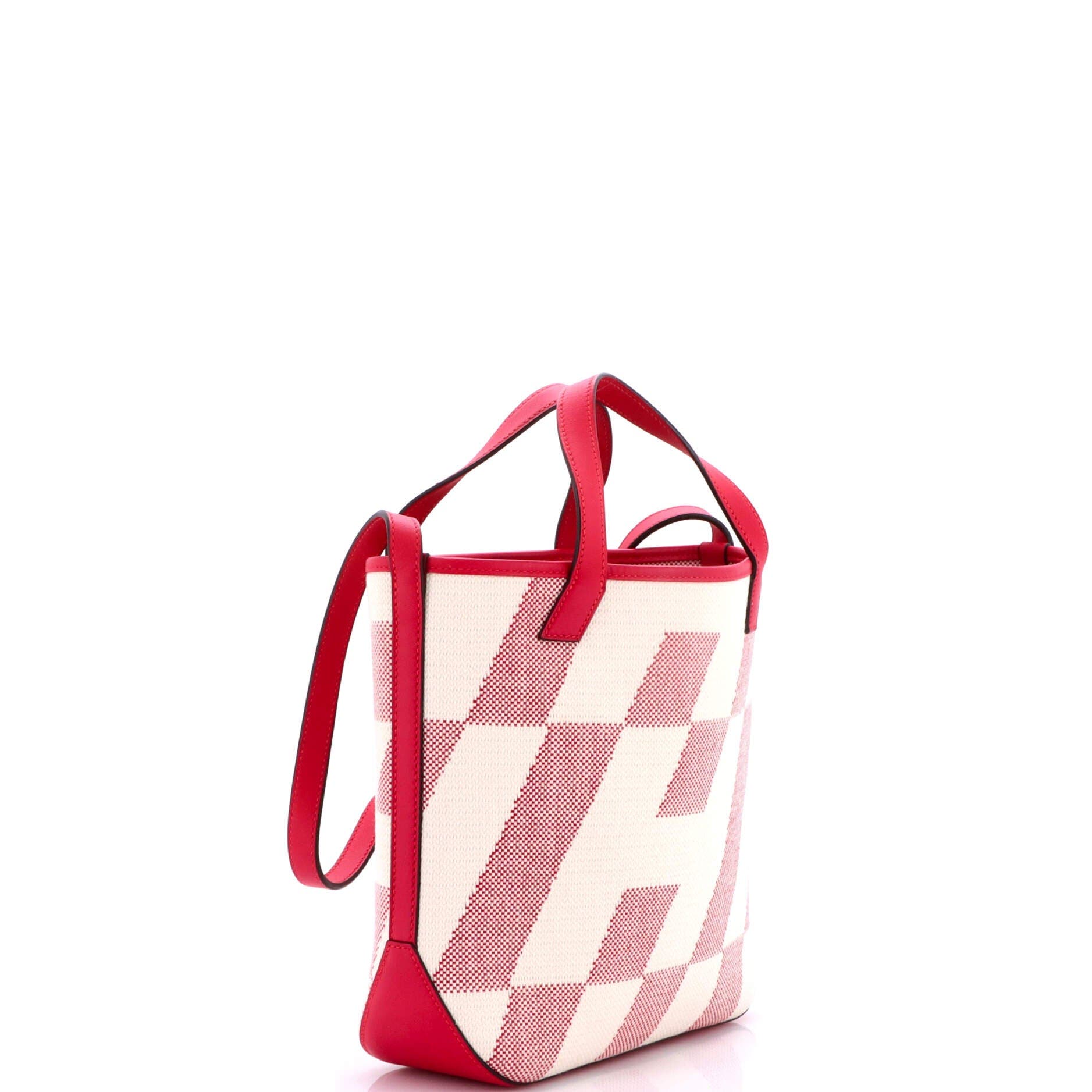 Cabas H en Biais Tote Canvas with Leather 27, Alternate, color, Pink