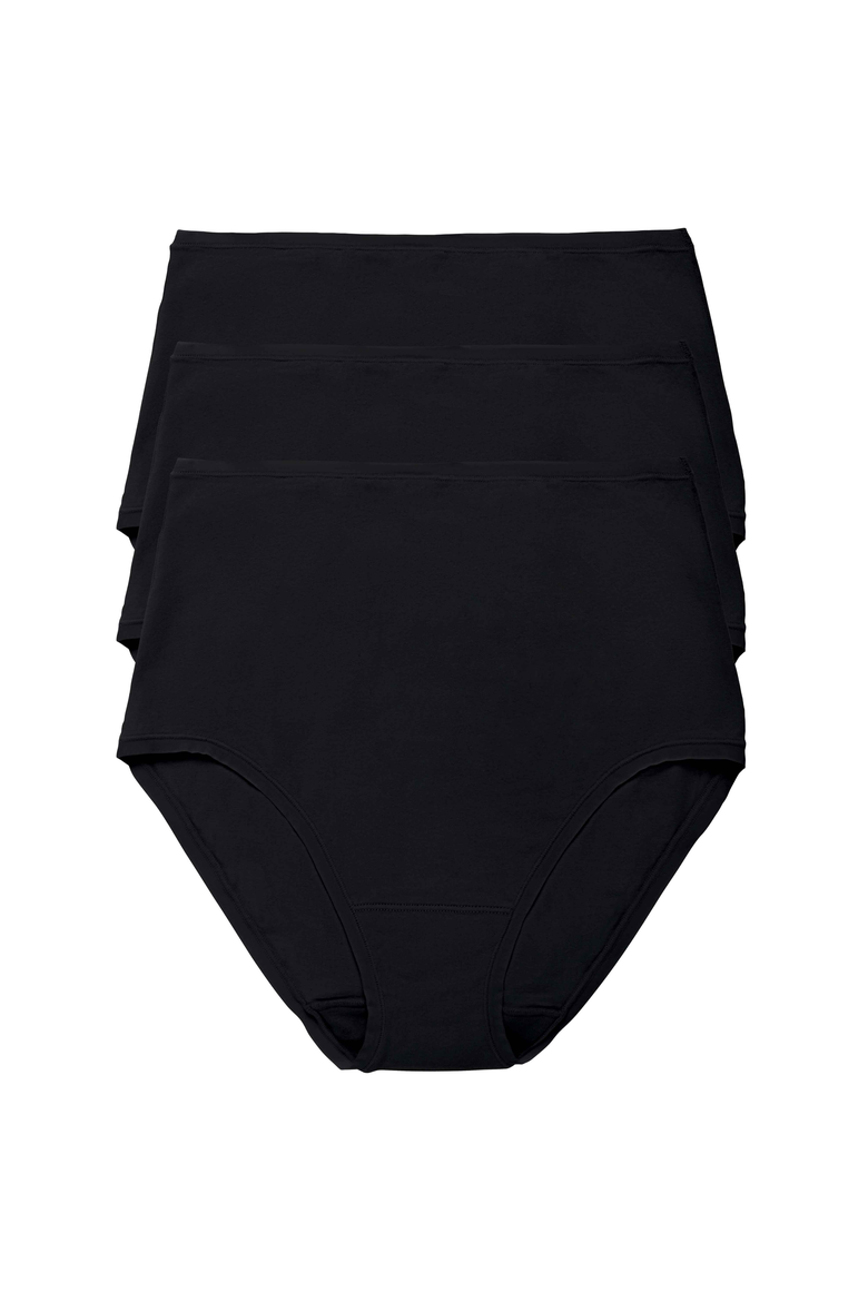 Bliss Bare Cotton High Waist Brief 3-Pack, Main, color, Black