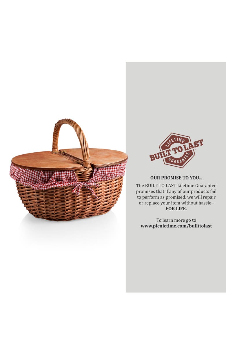 Picnic Time x Disney<sup>®</sup> Mickey & Minnie Mouse Country Picnic Basket, Alternate, color, Red