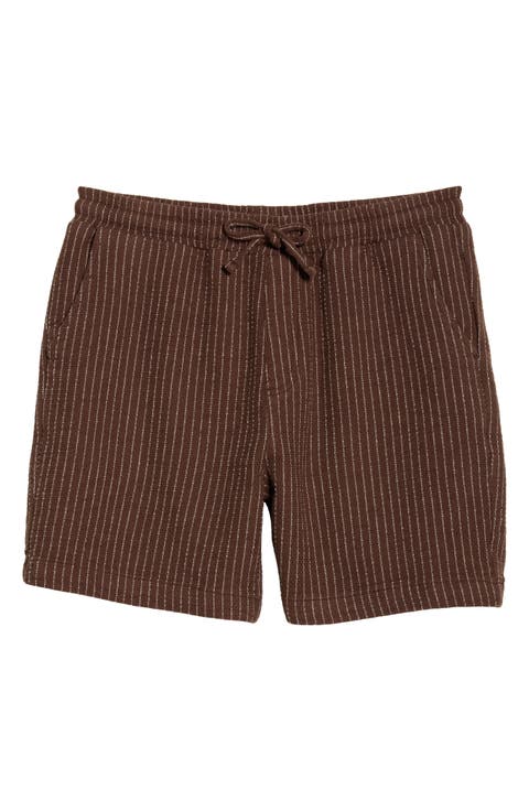 Sorrento Pinstripe Cotton & Linen Drawstring Shorts