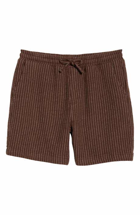 Sorrento Pinstripe Cotton & Linen Drawstring Shorts