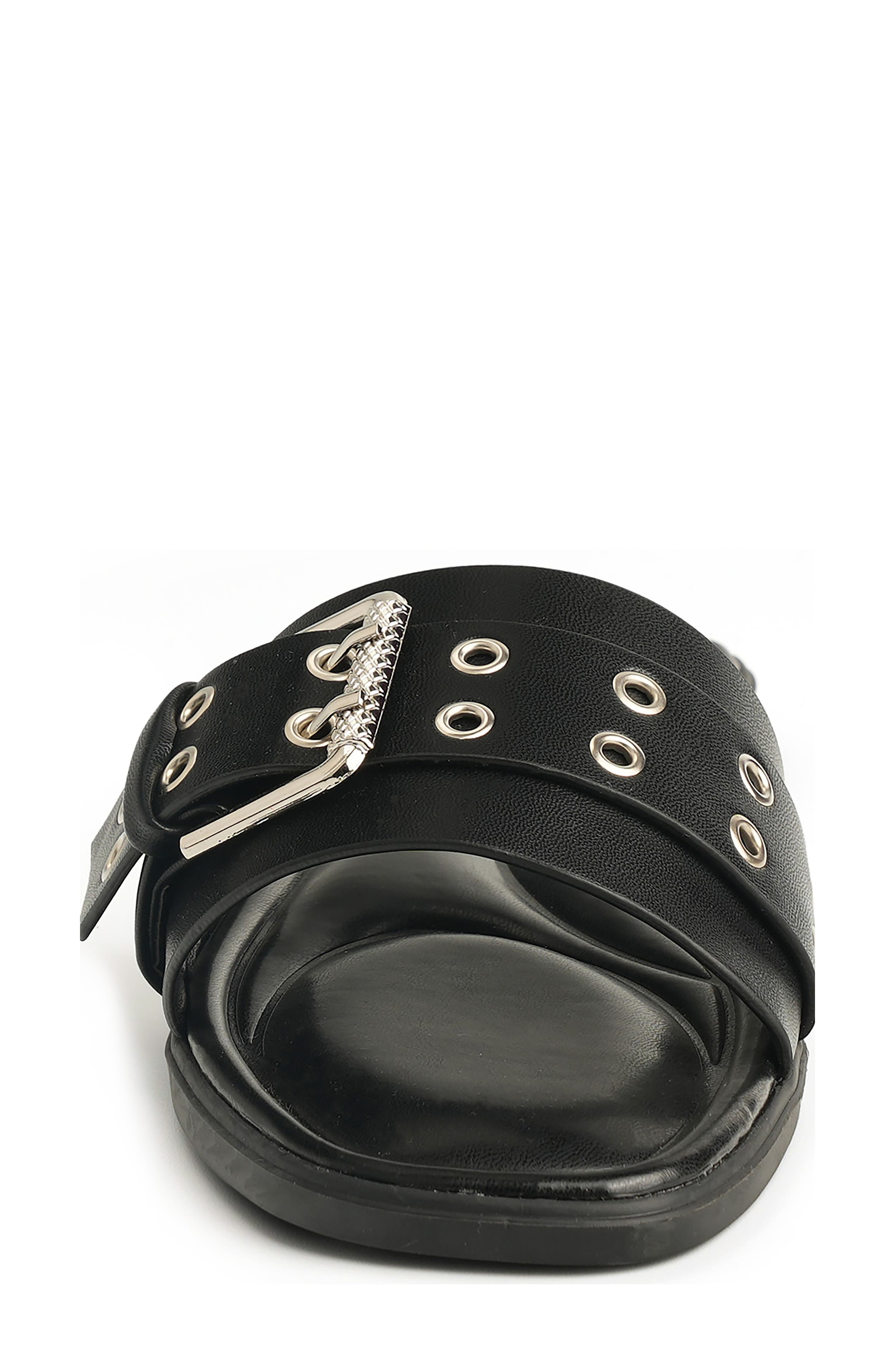 NEW YORK AND COMPANY Rey Slide Sandal, Alternate, color, Black