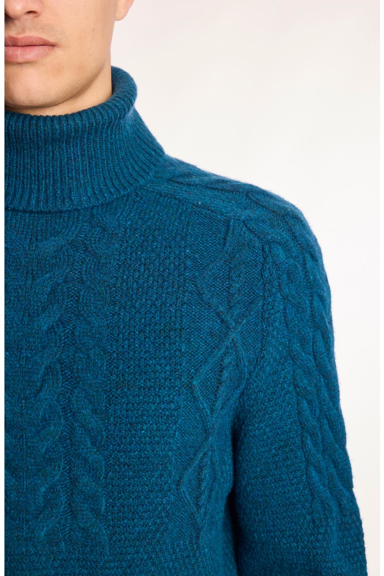 Cable Stitch Turtleneck Sweater, Alternate, color, BLUE WHISPER