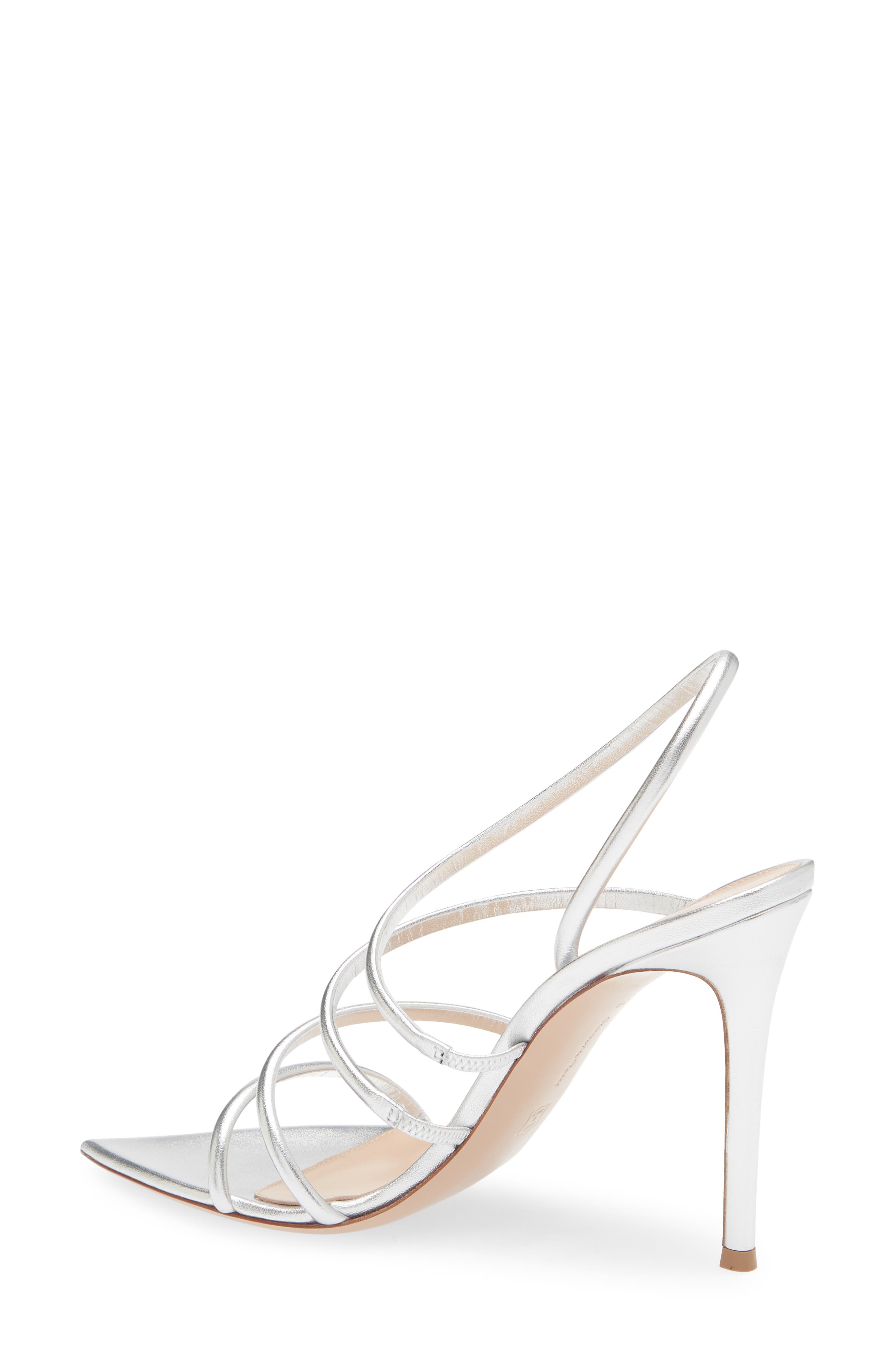 Ettie Pointed Toe Slingback Sandal, Alternate, color, SILVER