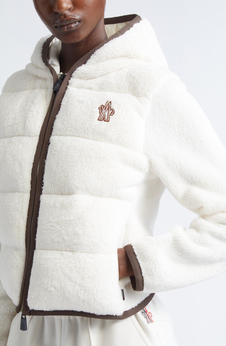 Moncler Grenoble Hooded Polartec<sup>®</sup> Zip Down Jacket, Alternate, color, White