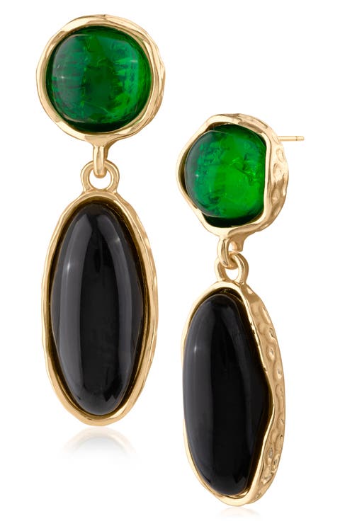 Organic Sculpted Cabochon Drop Earrings