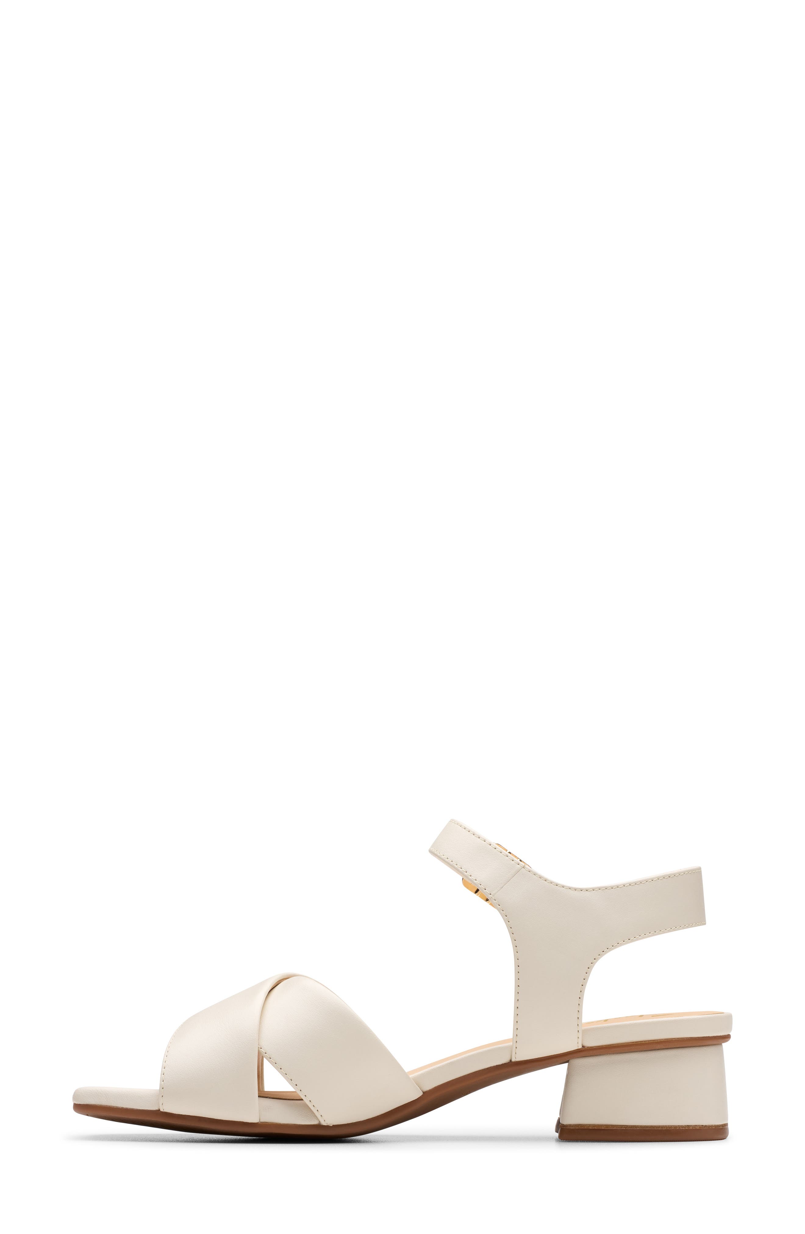 Clarks<sup>®</sup> Serina 35 Cross Sandal, Alternate, color, Cream Leather