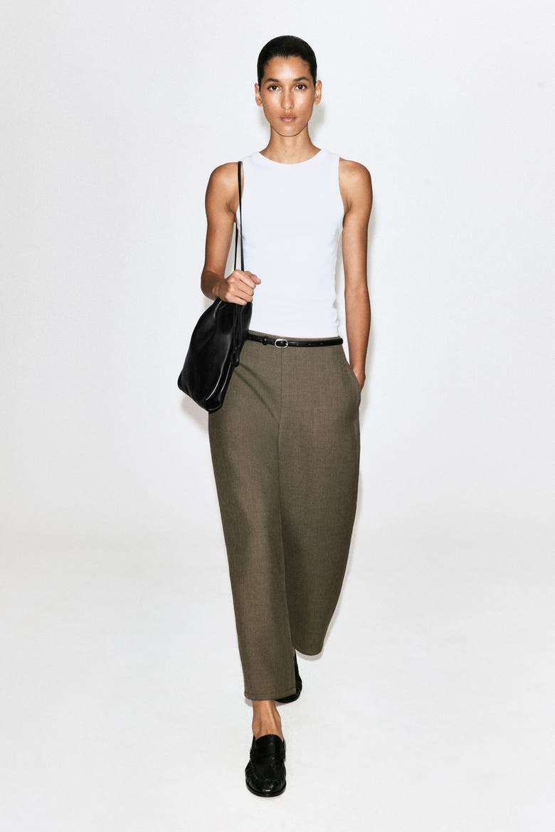 Double-faced Barrel-leg Pants, Alternate, color, STONE