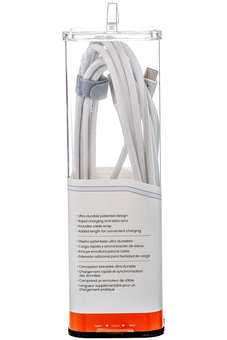 Alloy USB-C to Apple Lightning High Speed Ultradurable 10 Foot Cable, Alternate, color, White