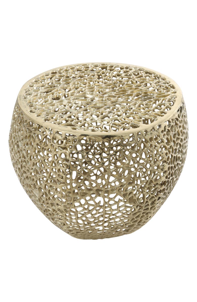GINGER BIRCH STUDIO Openwork Metal Accent Table, Main, color, 