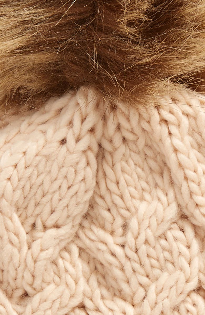 BP. Knit Beanie with Faux Fur Pompom, Alternate, color,