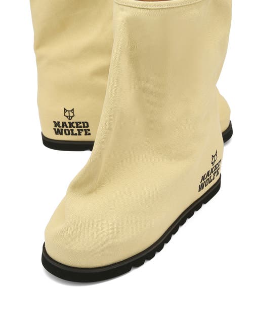 Naked Wolfe The Bag Boot Military Canvas In Nude