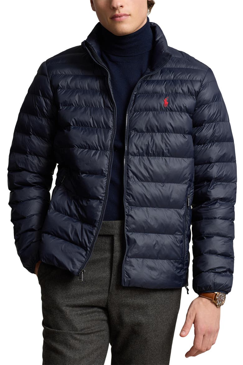 Packable Puffer Jacket, Main, color, COLLECTION NAVY
