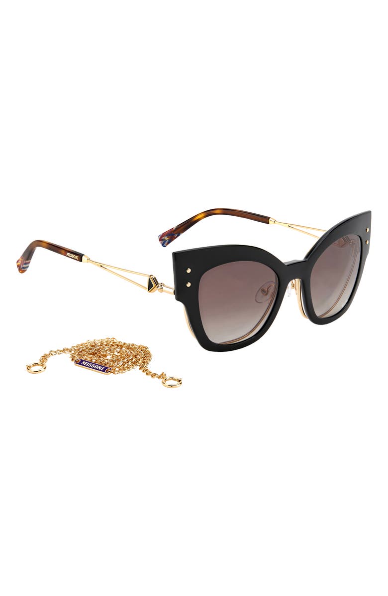 Missoni 53mm Gradient Cat Eye Sunglasses, Alternate, color, 