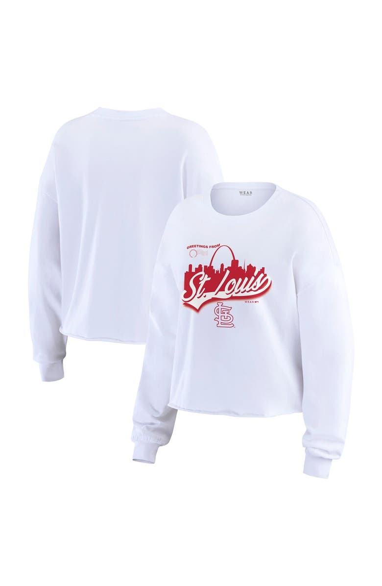 WEAR by Erin Andrews Women's WEAR by Erin Andrews White St. Louis Cardinals Domestic Postcard Long Sleeve T-Shirt, Main, color, White