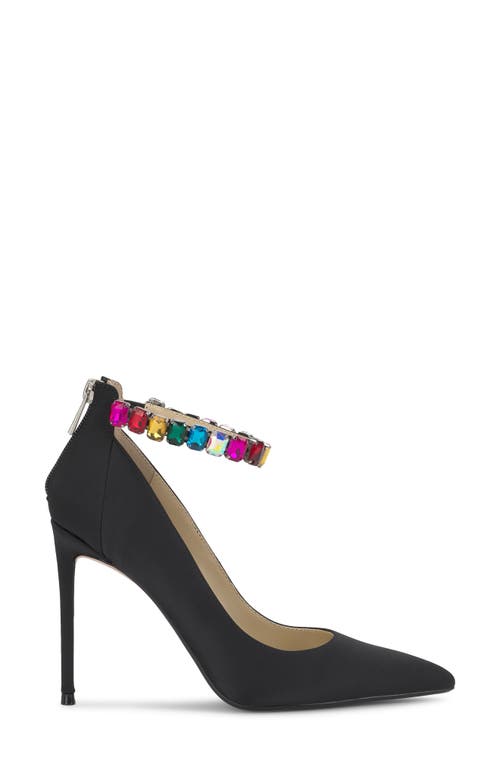 Jessica Simpson Samiyah Embellished Ankle Strap Pointed Toe Pump In Black