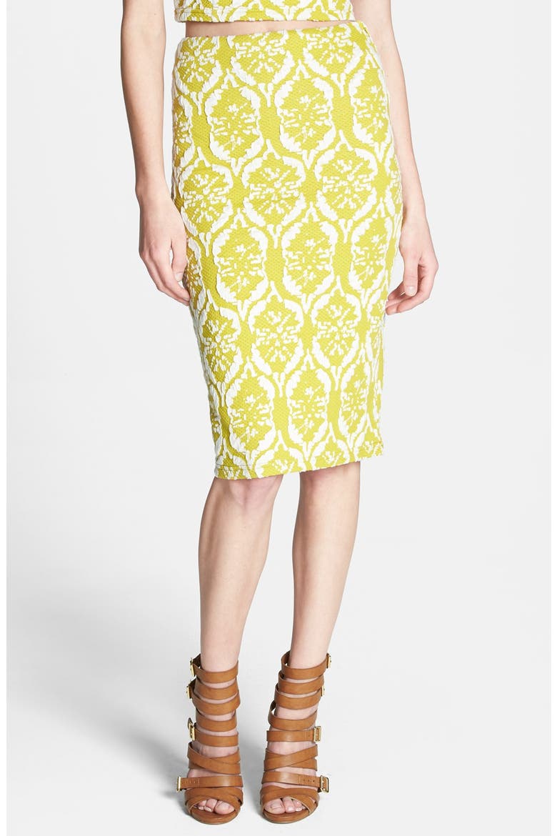 Textured Tube Skirt, Main, color, MUSTARD/WHITE