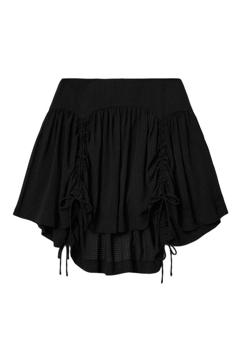 Aria Ruched Miniskirt, Alternate, color, BLACK
