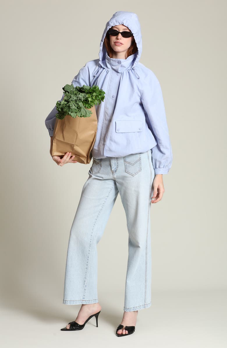 Avec Les Filles Balloon Bomber Jacket, Alternate, color, Periwinkle