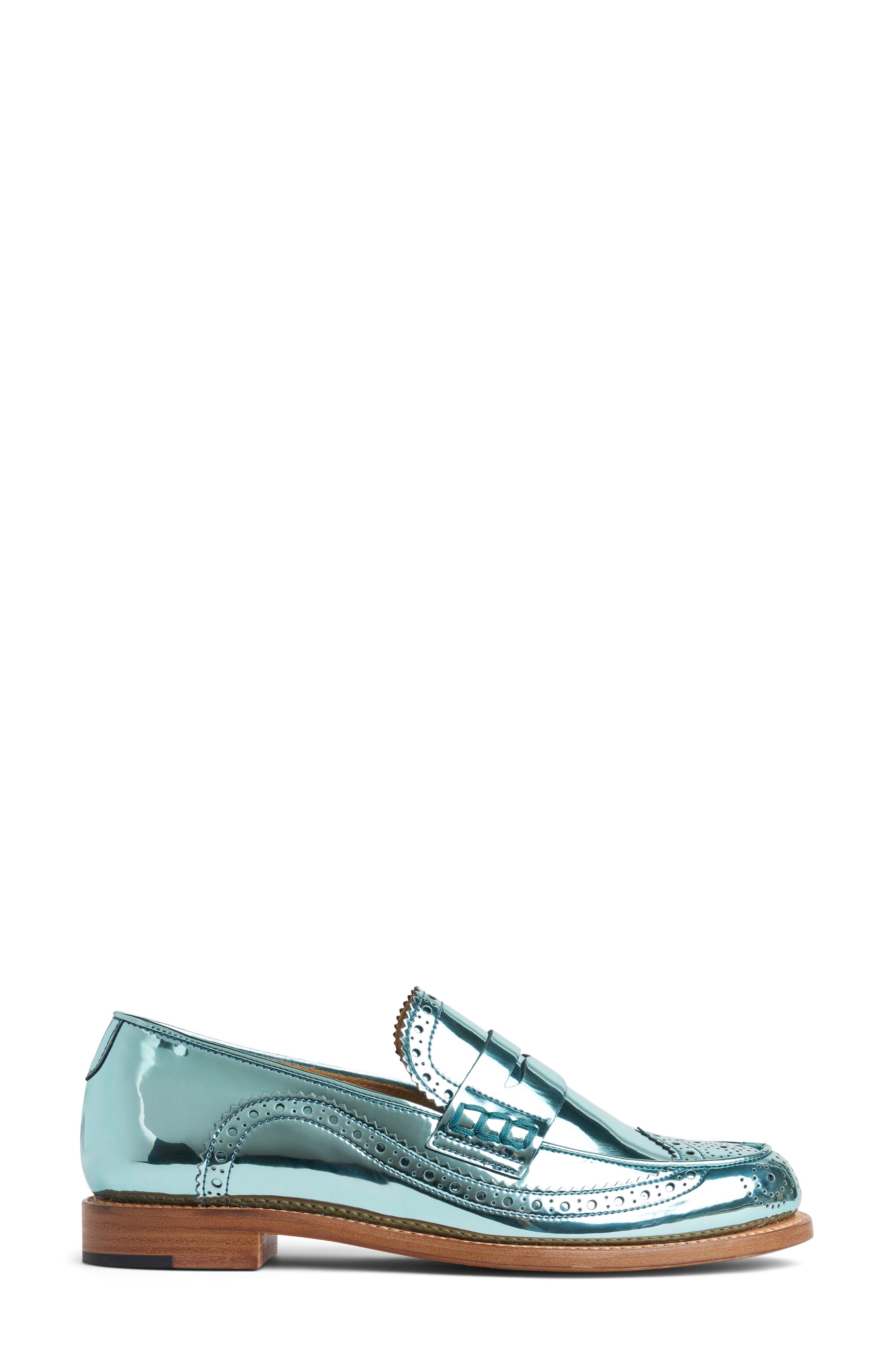 THE OFFICE OF US Metallic Penny Loafer, Alternate, color, Aqua Metallic