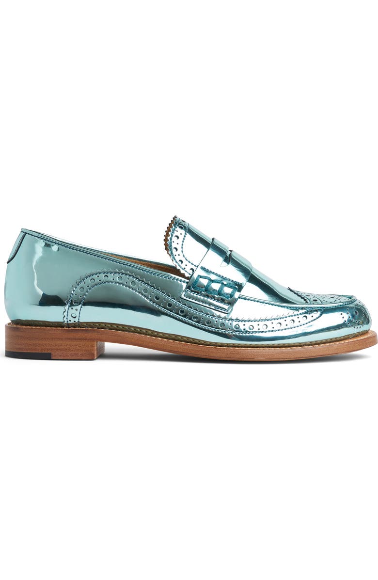 THE OFFICE OF US Metallic Penny Loafer, Alternate, color, Aqua Metallic