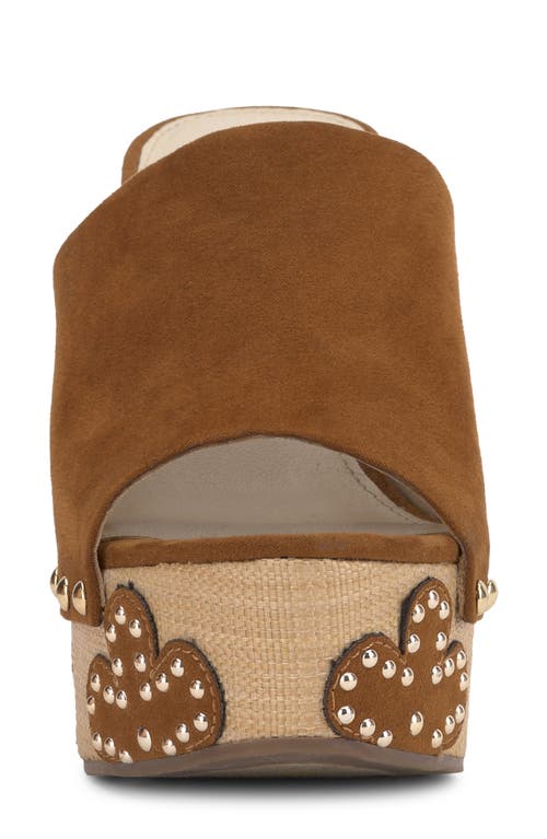 Jessica Simpson Shelbie Tuscan Tan Suede Platform High Heel Slide Sandals In Tuscan Tan