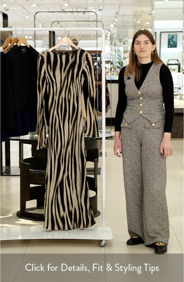 Abstract Zebra Stripe Long Sleeve Dress, sales video thumbnail