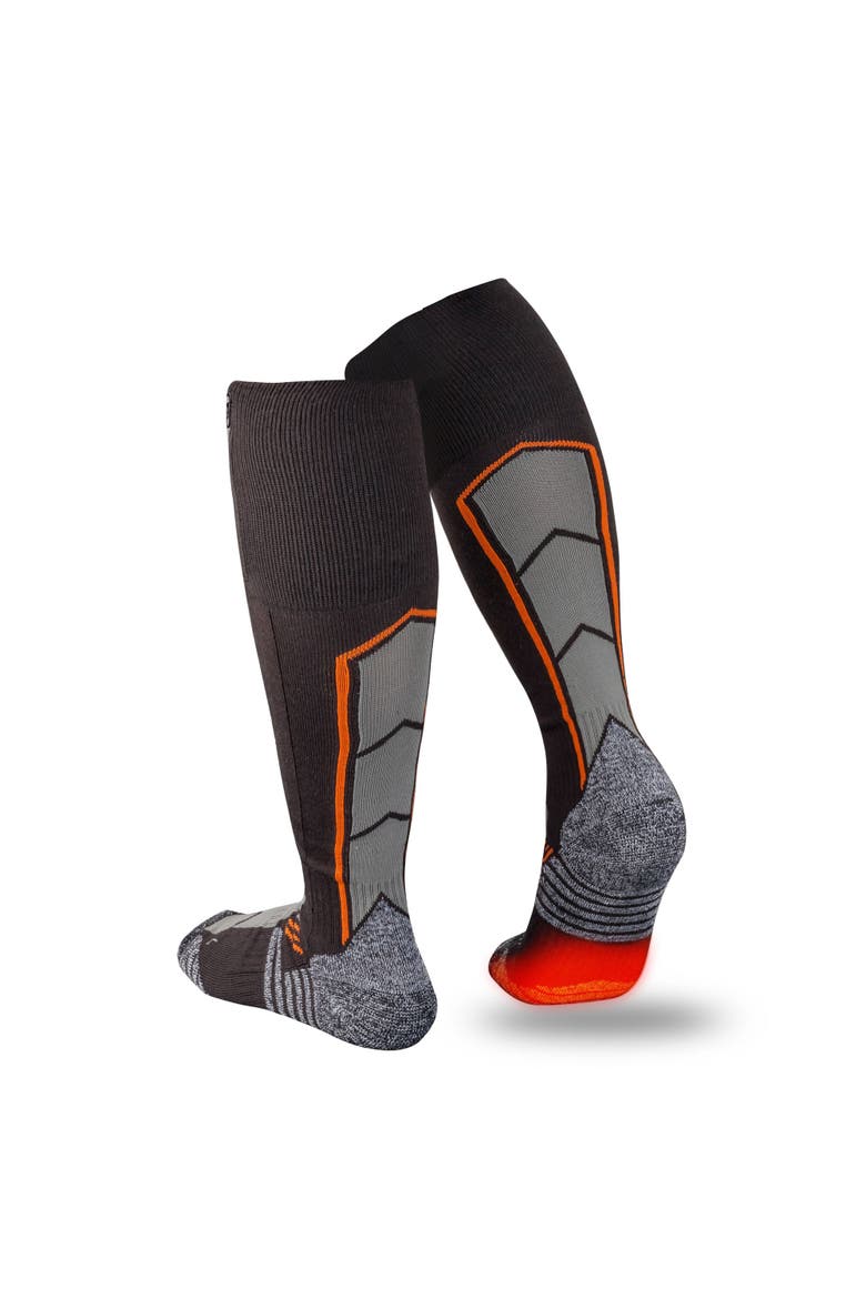 Pro Compression Heated Wool Ski Socks, Alternate, color, Black