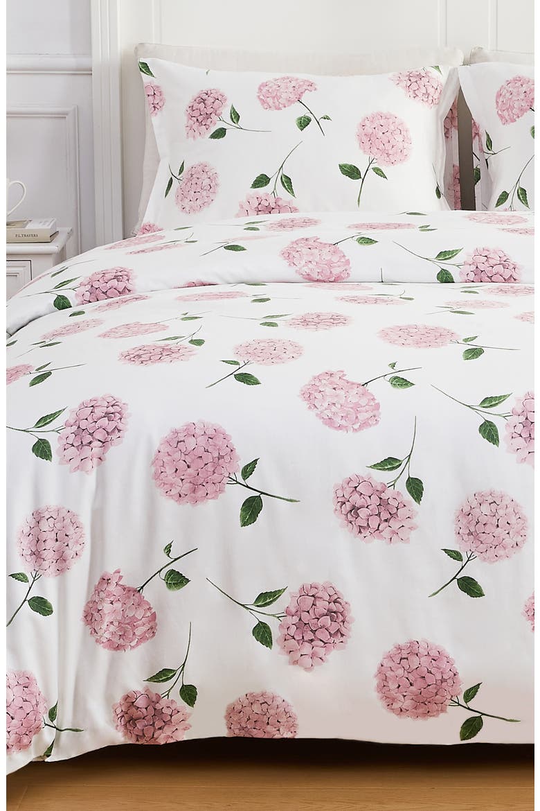 Floral Cotton Duvet & Sham Set, Alternate, color, PINK