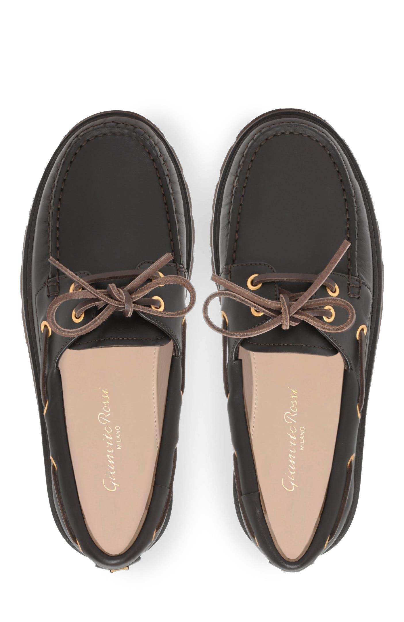 Gianvito Rossi Olonne Boat Shoes, Alternate, color, Brown Calf
