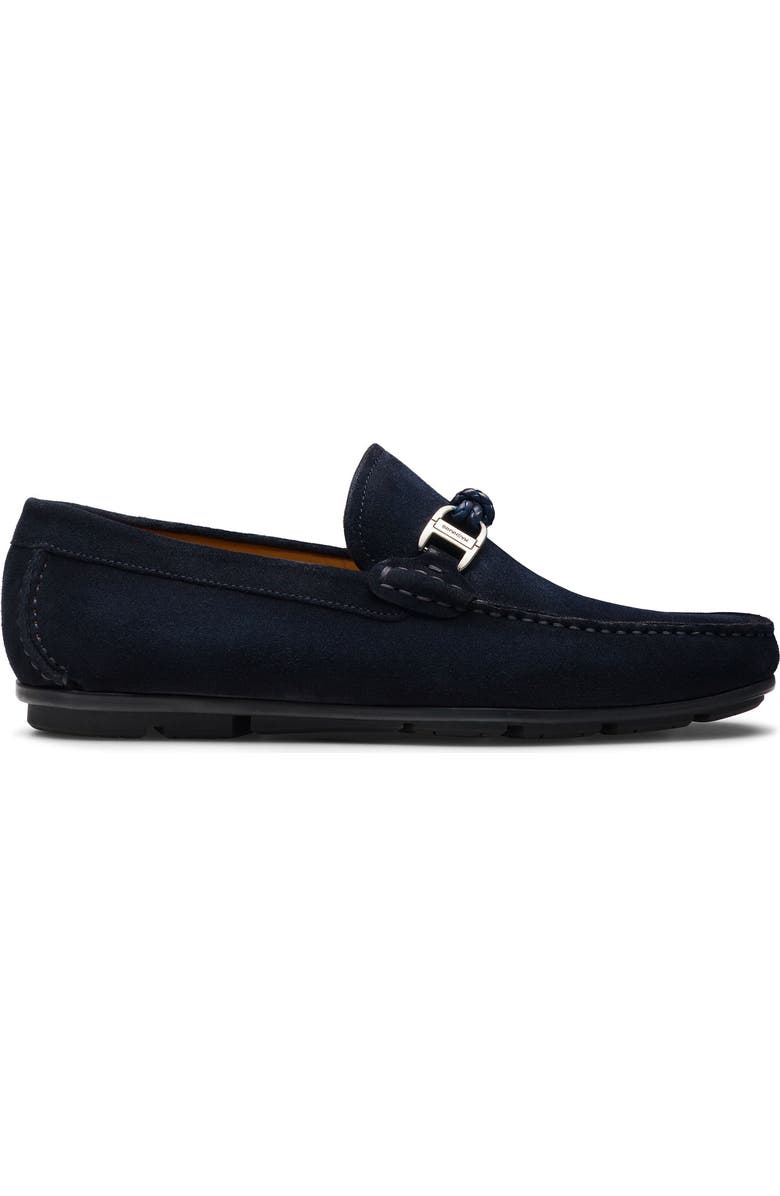 Magnanni Monterey Braid Bit Loafer, Alternate, color, Navy Suede