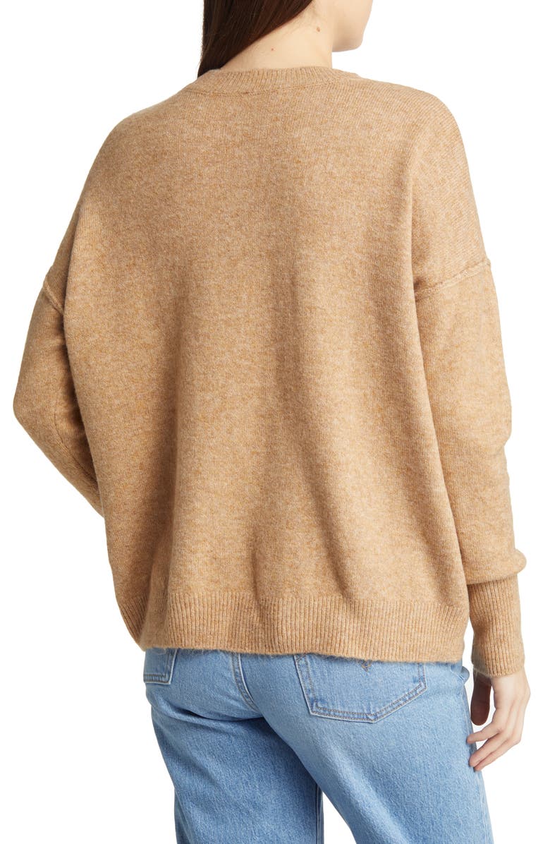 Vince Camuto Exposed Seam Crewneck Sweater, Alternate, color, Taupe