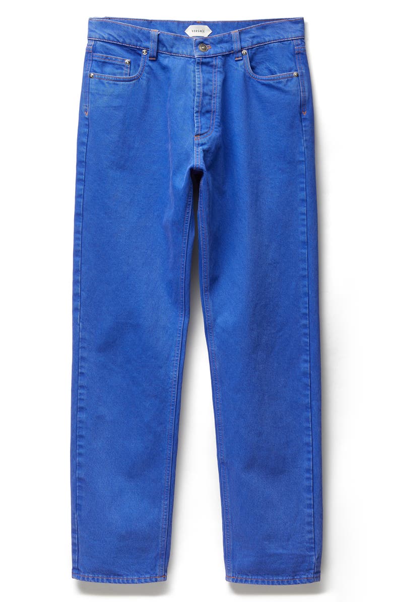 Versace Gender Inclusive Straight Leg Jeans, Alternate, color, Sky Blue