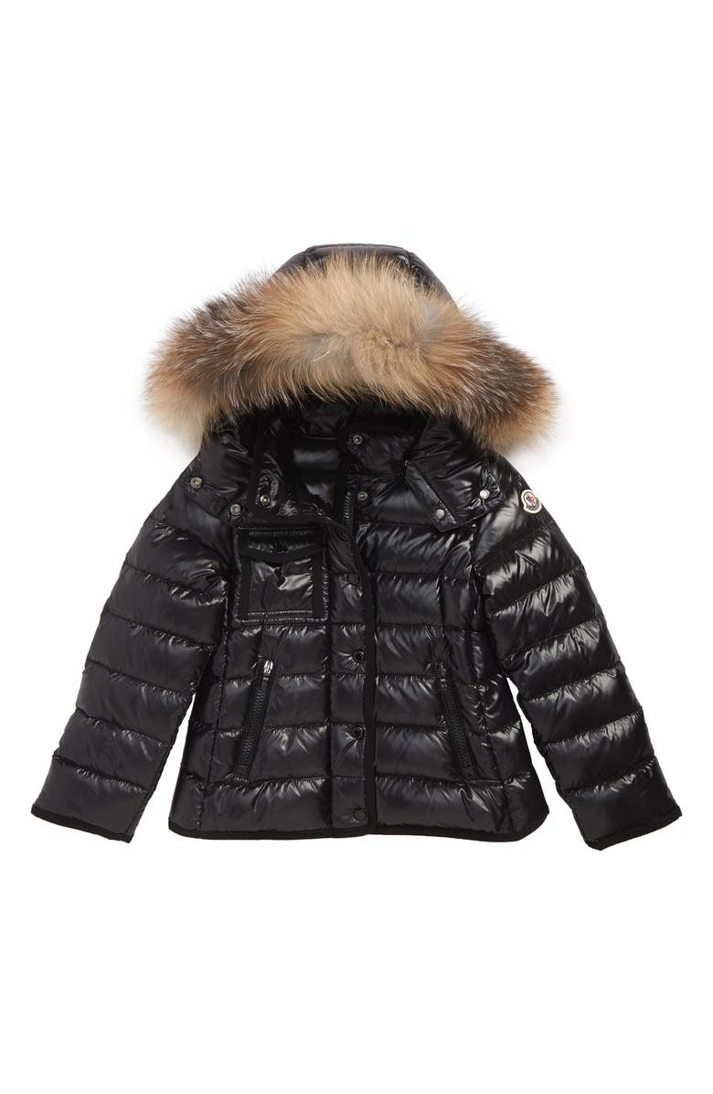 Moncler Armoise Hooded Down Jacket with Genuine Fox Fur Trim, Main, color,