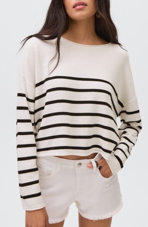 Stripe Cotton Blend Sweater
