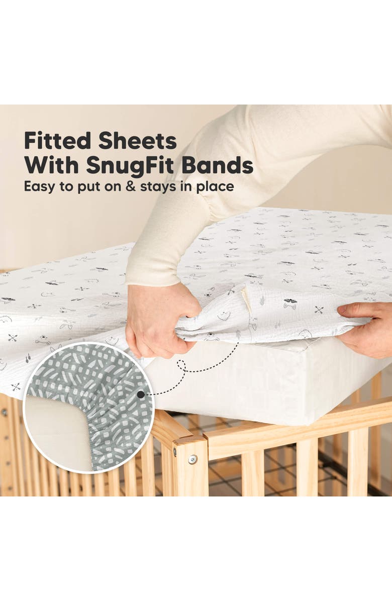 KeaBabies 2-Pack Lyra Muslin Crib Sheets, Alternate, color, Nordic