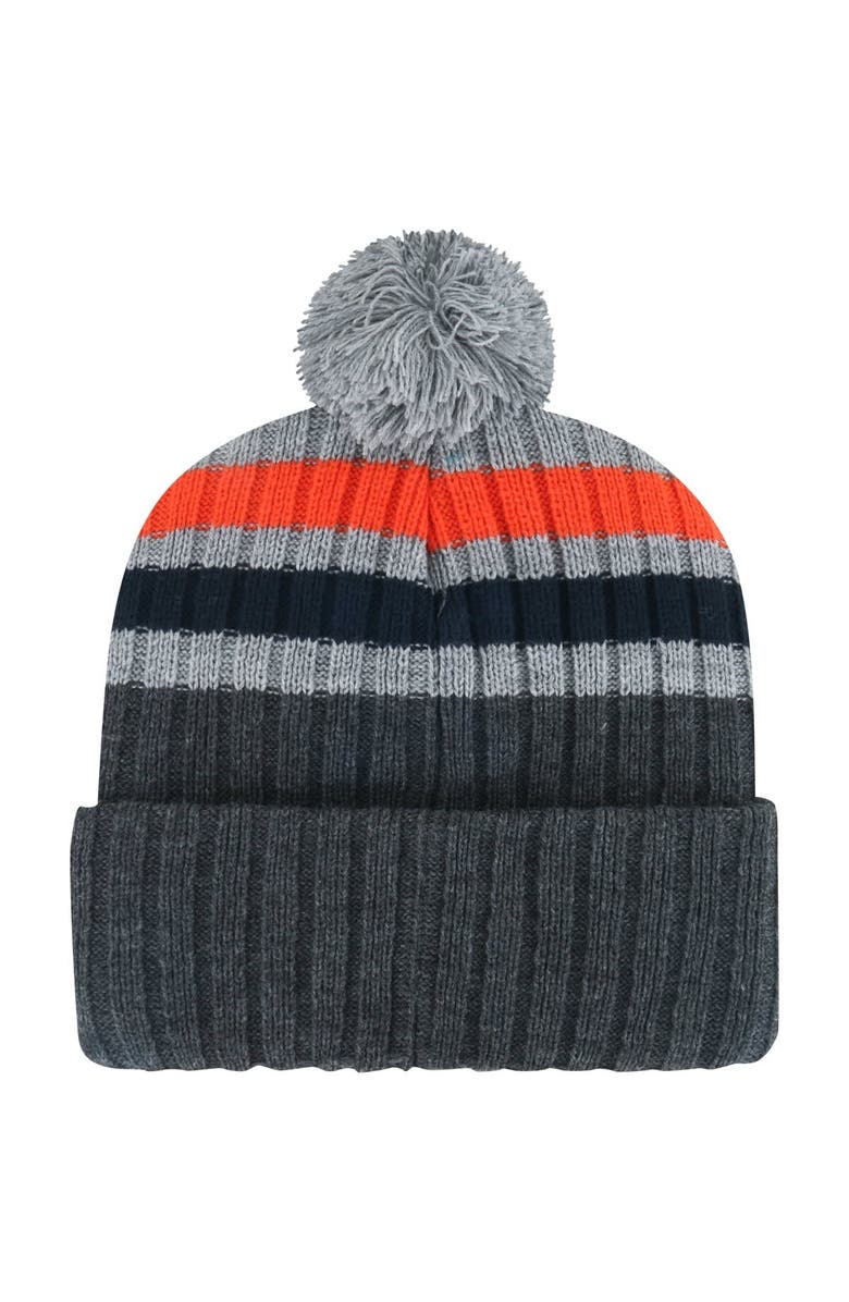 '47 Men's '47 Charcoal Syracuse Orange Stack Striped Cuffed Knit Hat with Pom, Alternate, color, Charcoal